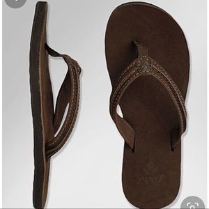 Reef Brown Leather Flip Flops